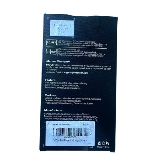 TOCOL Iphone 16 Black Magnetic Black Magsafe Compatible Case Matte Translucent - Picture 9 of 12